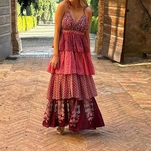 Ruffled Printed Dress